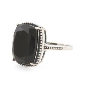 SHIVAM Silver/Black Onyx Made In India Sterling Silver Black Onyx Ring
